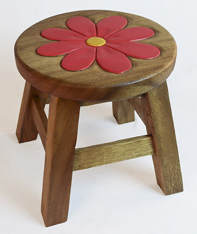 Wooden Pink Flower Plant Stand